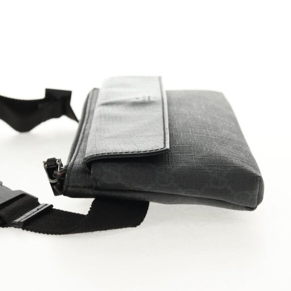 GUCCI GG Supreme Waist bag PVC Black Silver 161833 Auth 146624V - Picture 6 of 16